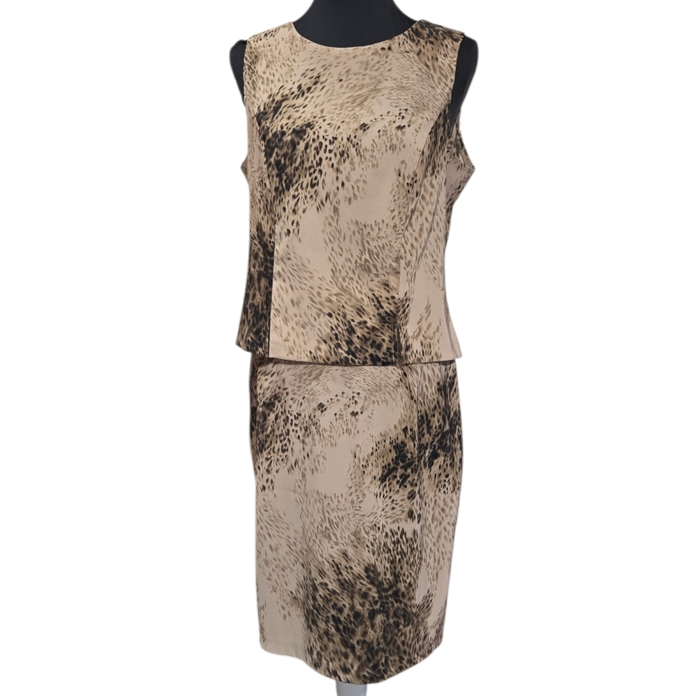 Vintage D.J. Summers Animal print 2-piece dress suit Size 10